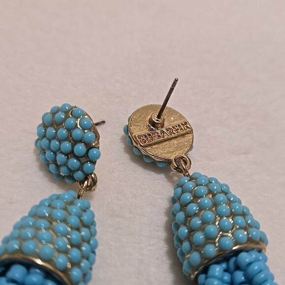 Blue Beaded Sugarfix Tassel Earrings - Picture 2 of 4